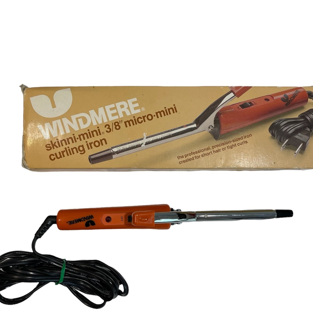 WINDMERE curling iron Skinni Mini 3/8" micro-mini  SM-1C/552 VINTAGE Hong Kong